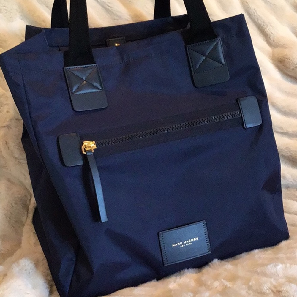 Marc Jacobs navy nylon tote bag